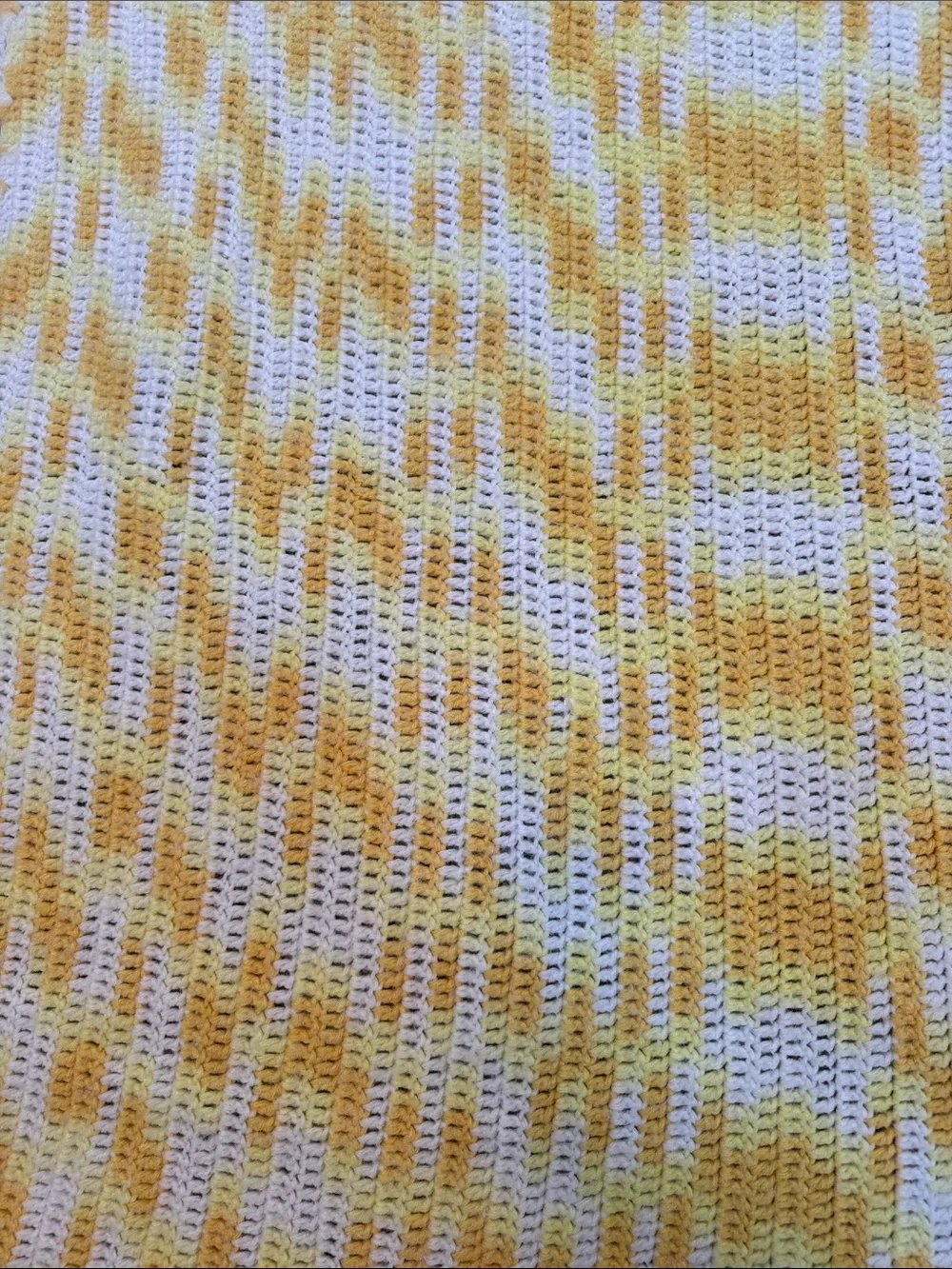 Handmade Yellow and White Crochet Baby Blanket - Soft Home Accent